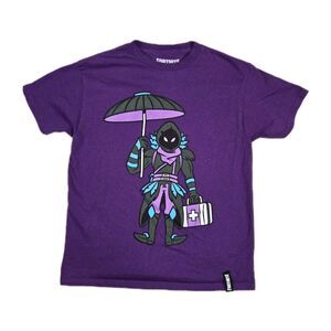 Fortnite Raven Short Sleeve T Shirt Purple Boys Size 8